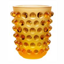 Lalique Vase Mossi, H 21 cm, bernstein