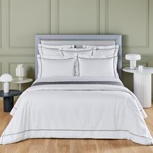 Yves Delorme Athena bed linen, platinum on white