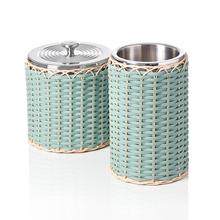 Pigment Menton wine cooler and ice bucket, leather & rattan