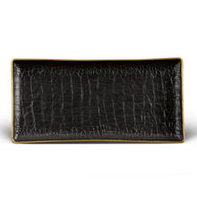 L'Objet Crocodile Gold rechteckiges Tablett