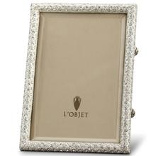 L'Objet Rectangular Pave picture frame, platinum, picture size 20 x 25 cm (8'' x 10'')
