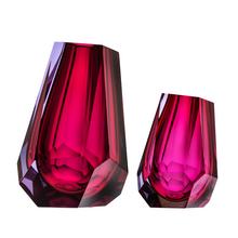 Moser Pear vases, alexandrite/rose