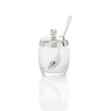 Ercuis Konfitüren-/Senfdose aus Glas mit Löffel