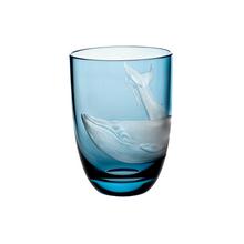 Theresienthal Planet Earth tumbler, smoke blue, engraving whale