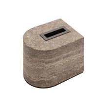 Giobagnara Nobble tissue box, bronze & travertine titanium, small