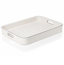 Giobagnara Rechteckiges Tablett Polo, mit Griffen, 47,5 x 35 cm, off white