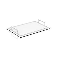 Giobagnara Defile rectangular tray, chrome-plated handles, small, white
