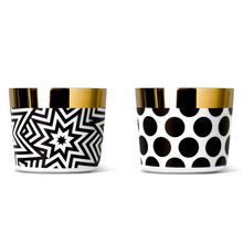 Sieger by Fürstenberg Sip of Gold Black & White Champagne goblets