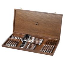Forge de Laguiole 24-tlg. Thuja-Holzbesteck Set: 6 x Tafellöffel, -gabel, -messer und Kaffeelöffel