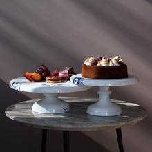 Royal Copenhagen Blue Fluted Mega footed cake platters