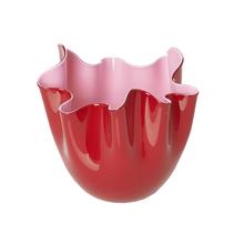 Venini Fazzoletti Bicolore vase, h 13,5 cm, red/rose