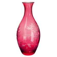 Theresienthal Karaffe Schliersee fuchsia, Schliff Hirsch & Rebhuhn