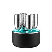 Robbe & Berking Champagne Box Martelé with 4 silverplated goblets