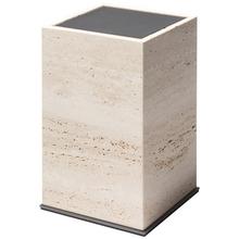Giobagnara Positano bathroom bin, bronze & travertine