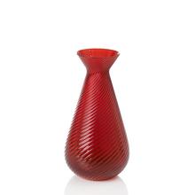 Venini Gemme Rigadin vase, h 15,5 cm, red