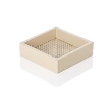 Riviere Milano leather vide-poche, square small, ivory