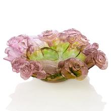 Daum Roses bowl, l 27 cm