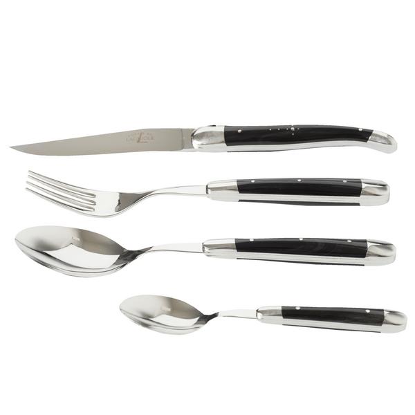 Laguiole カトラリーセット 24点 ブラックハンドル刻印なし Laguiole カトラリーセット 24点 ブラックハンドル刻印なし