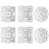 Christofle Sève d'Argent set of 6 celebration ornaments with 3 designs