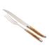 Forge de Laguiole Juniper wood carving knife and fork, satin finish