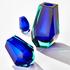 Moser Pear vases, beryl/blue