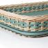 Pigment Orsay tray, leather & rattan, mint