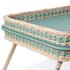 Pigment Reims bed tray, leather & rattan, mint