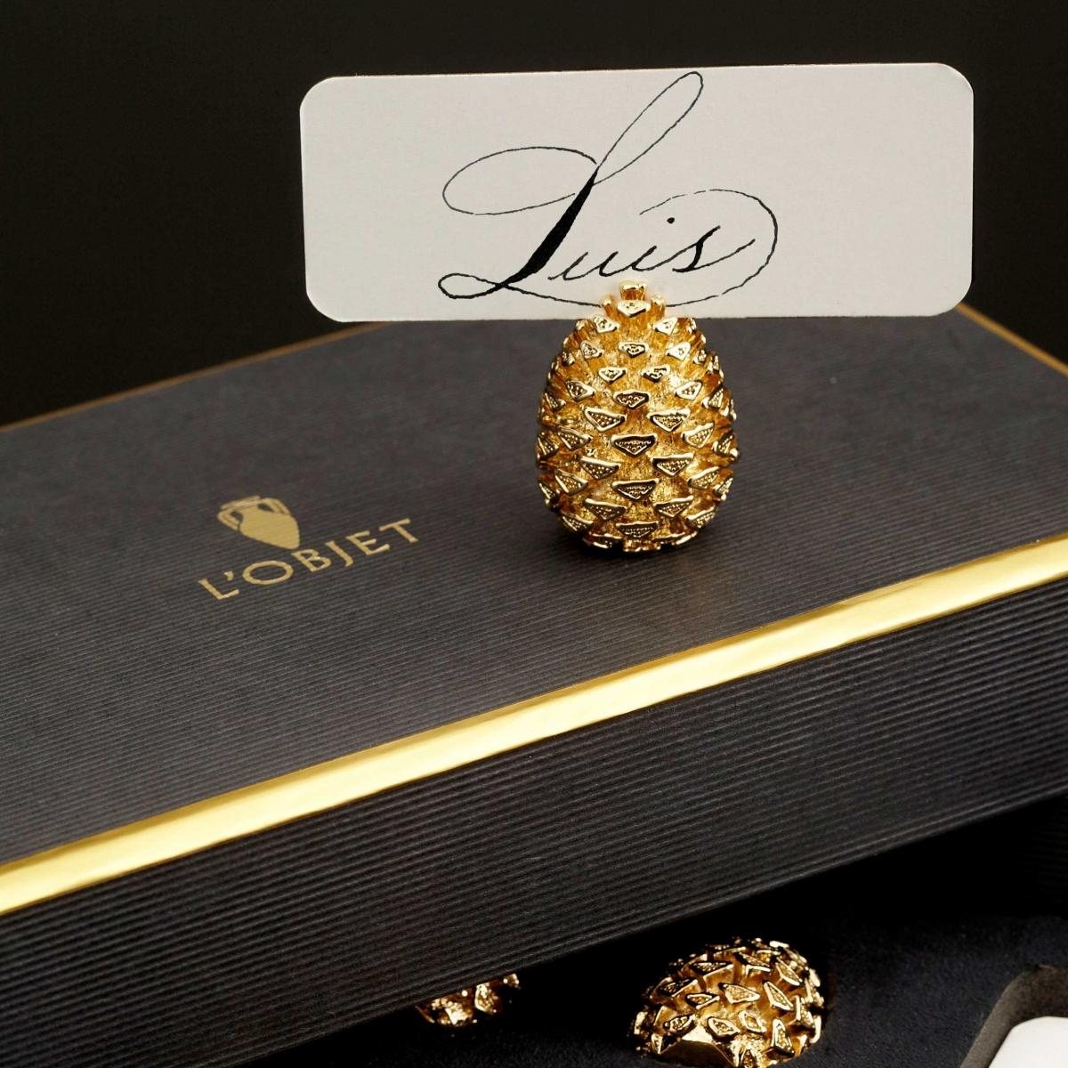 L'Objet Pinecone place card holders, set of 6, gold artedona.
