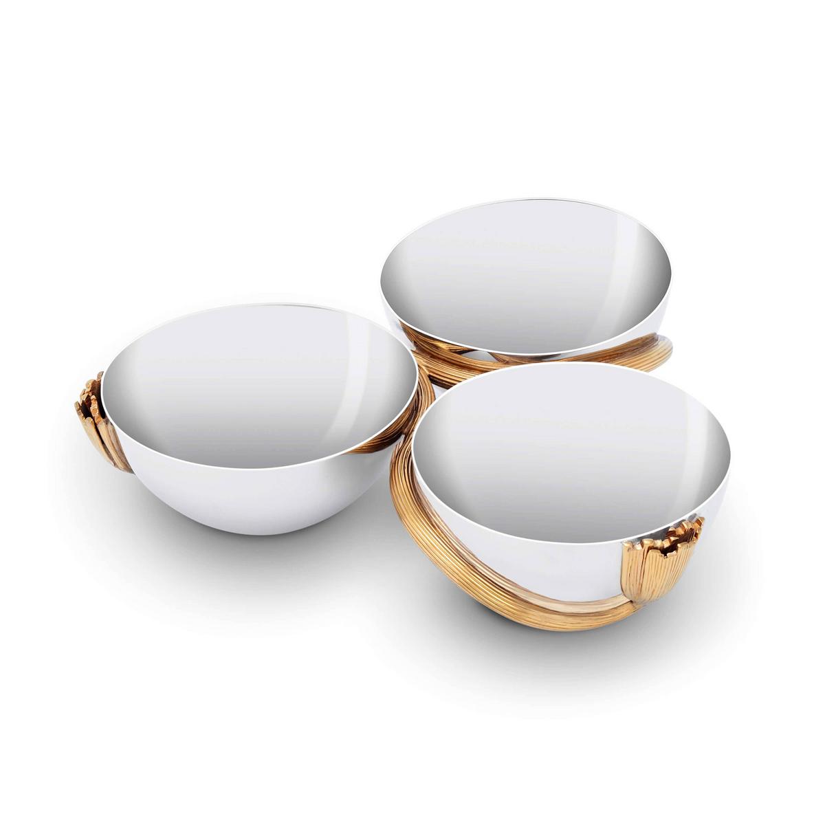 L'Objet Deco Leaves triple dish artedona.