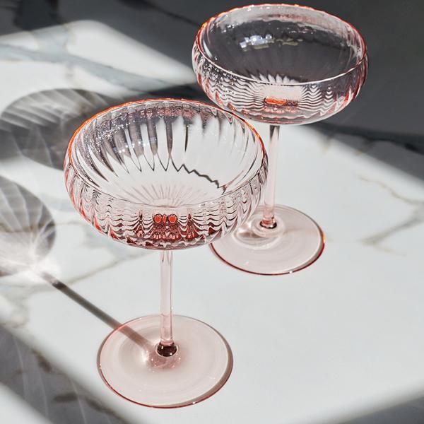 「VENINI FOR DAMIANI」 シャンパングラス　ボリチーネ２客 Venini Bollicine Champagne coupes, set of 2 | artedona.