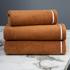 Yves Delorme Duetto terry towels, camel with white border