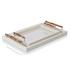 Riviere Lacquered trays in ivory with bamboo handles