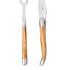 Forge de Laguiole Olive wood cheese knife and fork, satin finish - Picture3