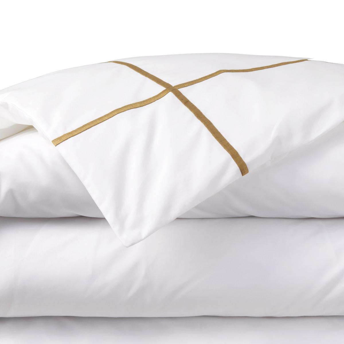 Yves Delorme Athena bed linen, bronze on white artedona.
