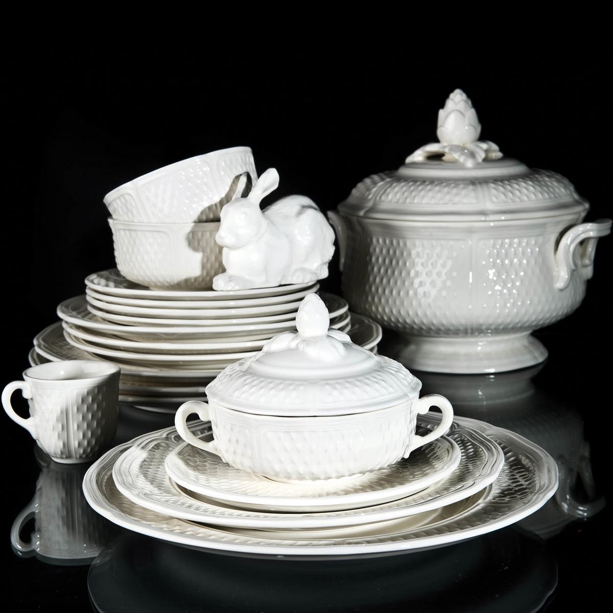 ジアン ポントシュー プレートGien Pont Aux Choux 大 GIEN Pont aux Chou White Dinner Plate - Yvonne Estelle's
