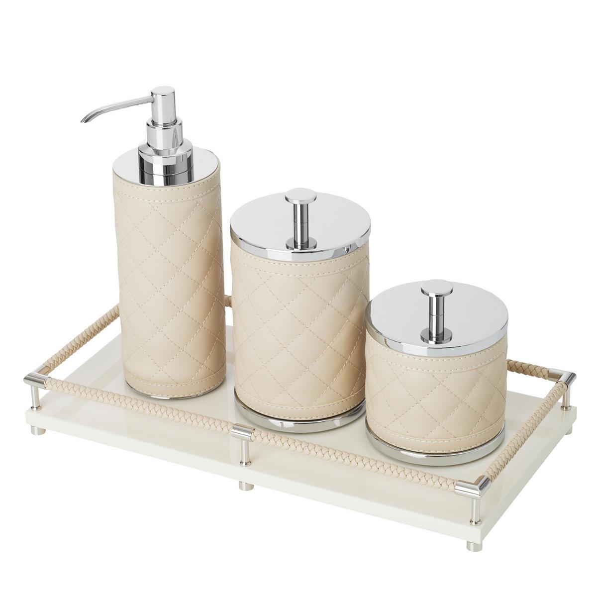 Riviere Vanity decorative trays with leather handles