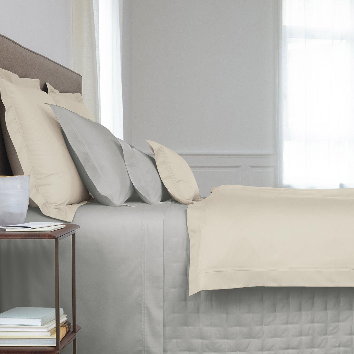 Yves Delorme Triomphe bed linen, silver artedona.
