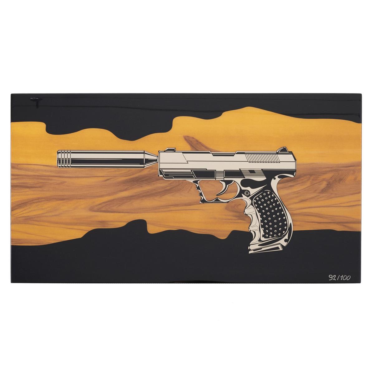 Elie Bleu Gun Thriller Yellow humidor, for 110 cigars artedona.