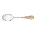 Christofle Jardin d'Eden standard soup spoon, silverplated & partially gilded in two golds (yellow and pink)
