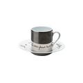 Raynaud Jean Cocteau double espresso cup (outside surface platinum-plated) and saucer, Protée