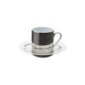 Raynaud Jean Cocteau double espresso cup (outside surface platinum-plated) and saucer, Béatrice
