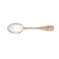 Christofle Jardin d'Eden dessert spoon, silverplated & partially gilded in two golds (yellow and pink)